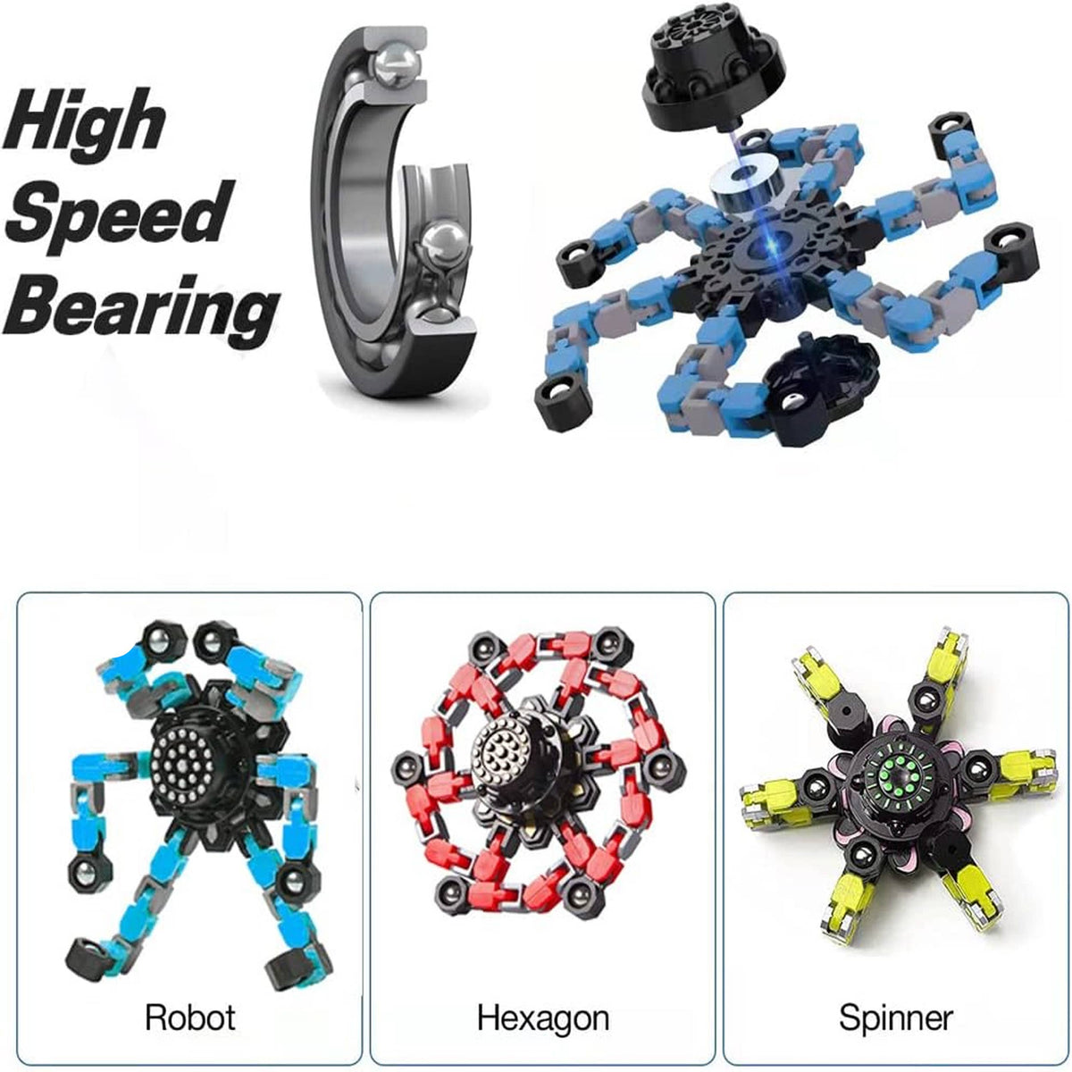 Deformable Transformable Robot Fidget Spinner Toy