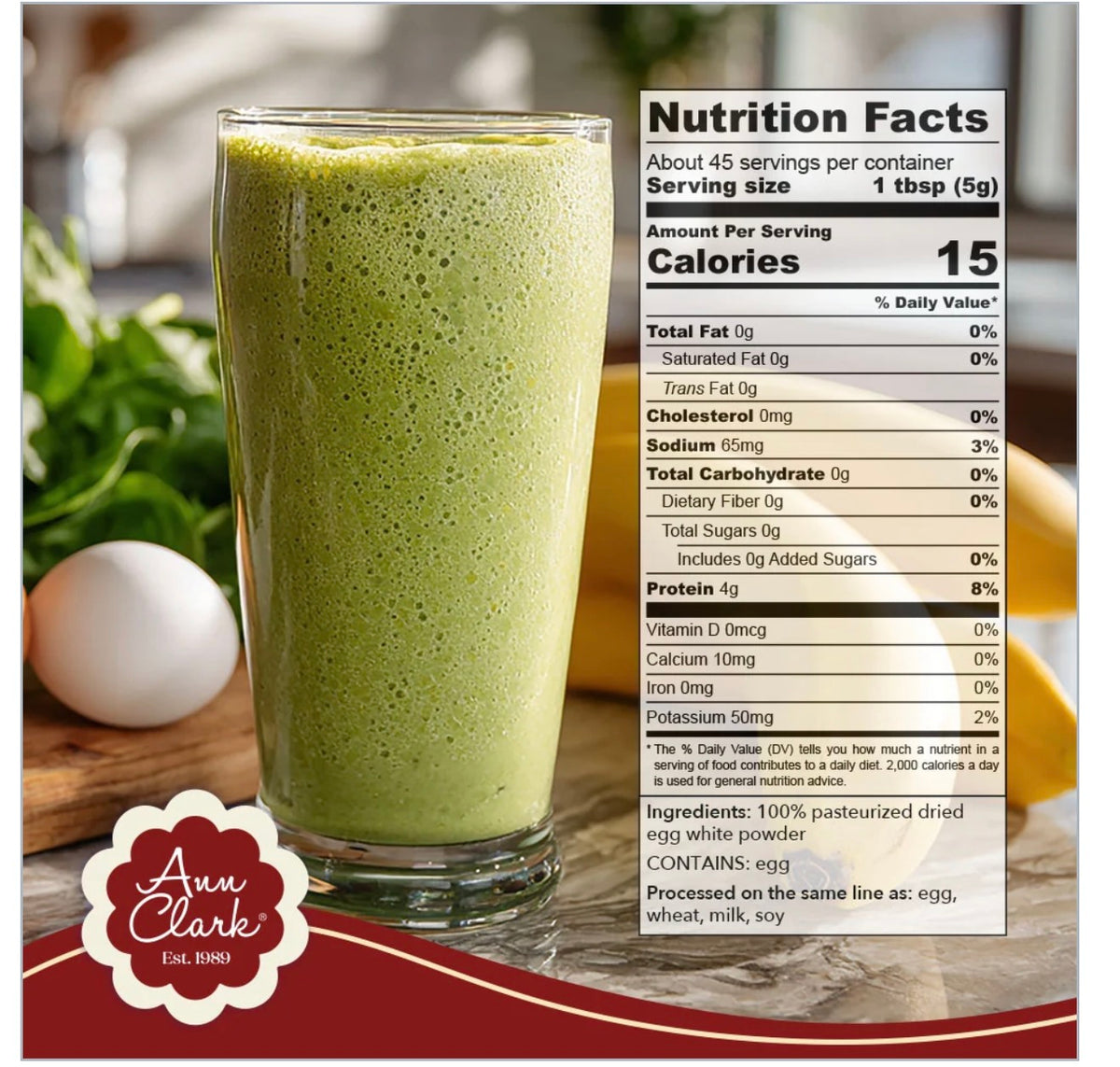 All Natural 100% Egg White Powder 8 oz