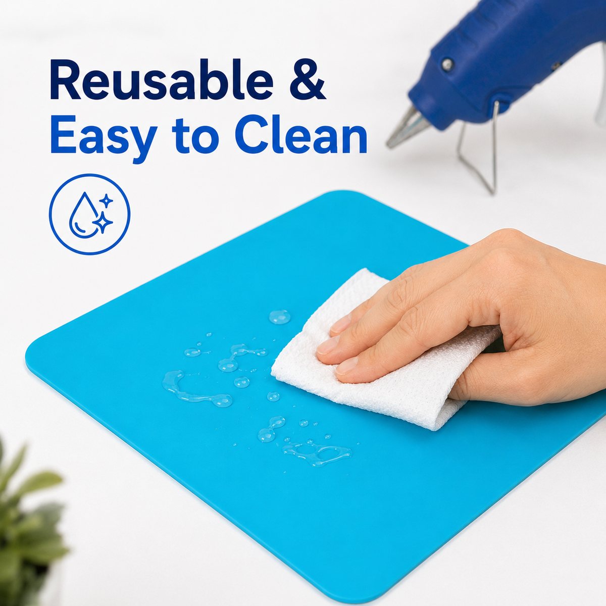 Angels Craft - Non-Stick Silicone Glue Gun Mat, 8 x 8 in