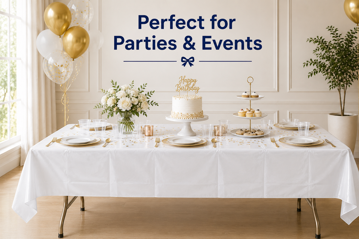 Angels Craft - Disposable Plastic Rectangle Tablecloth, 54 x 108 in: Blue