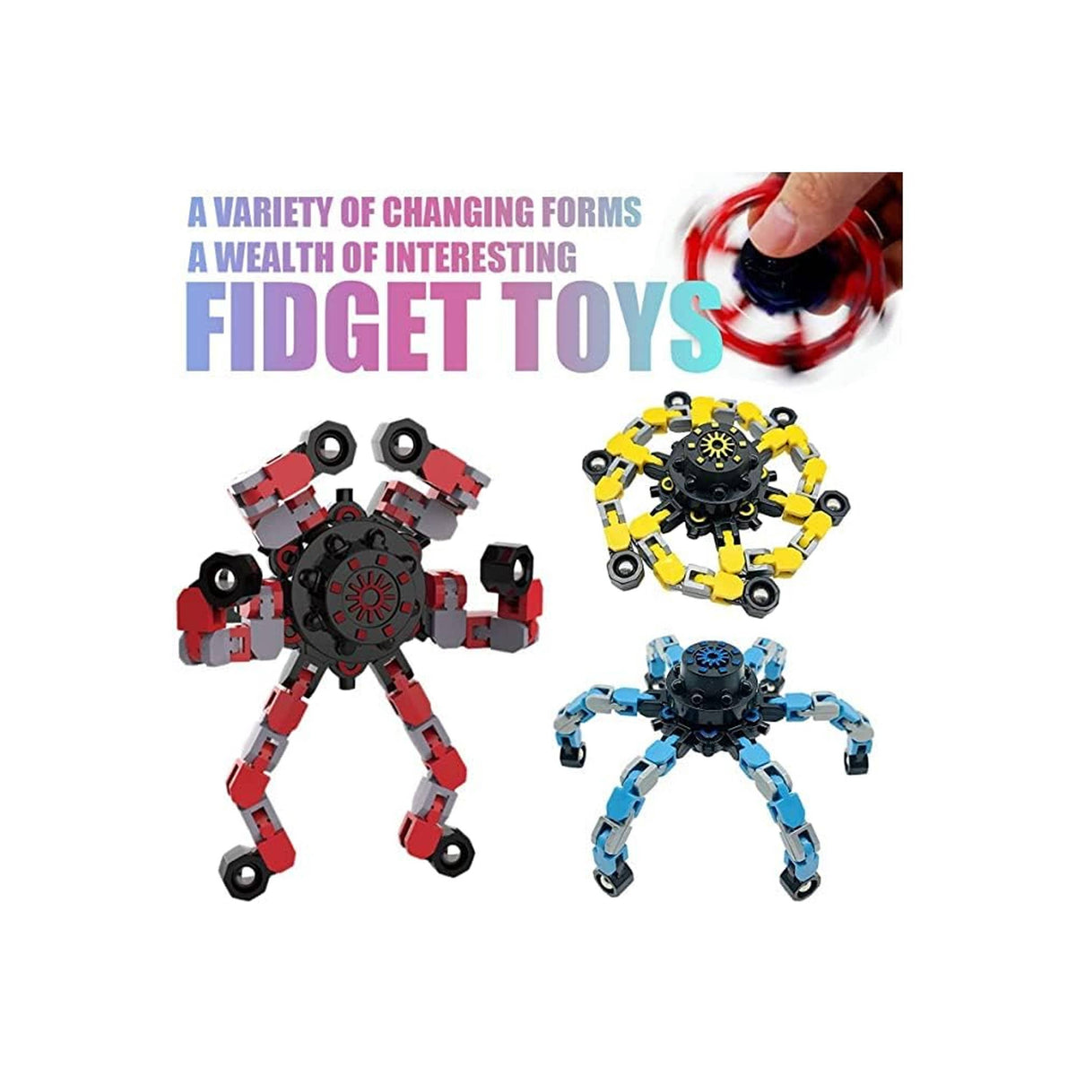 Deformable Transformable Robot Fidget Spinner Toy