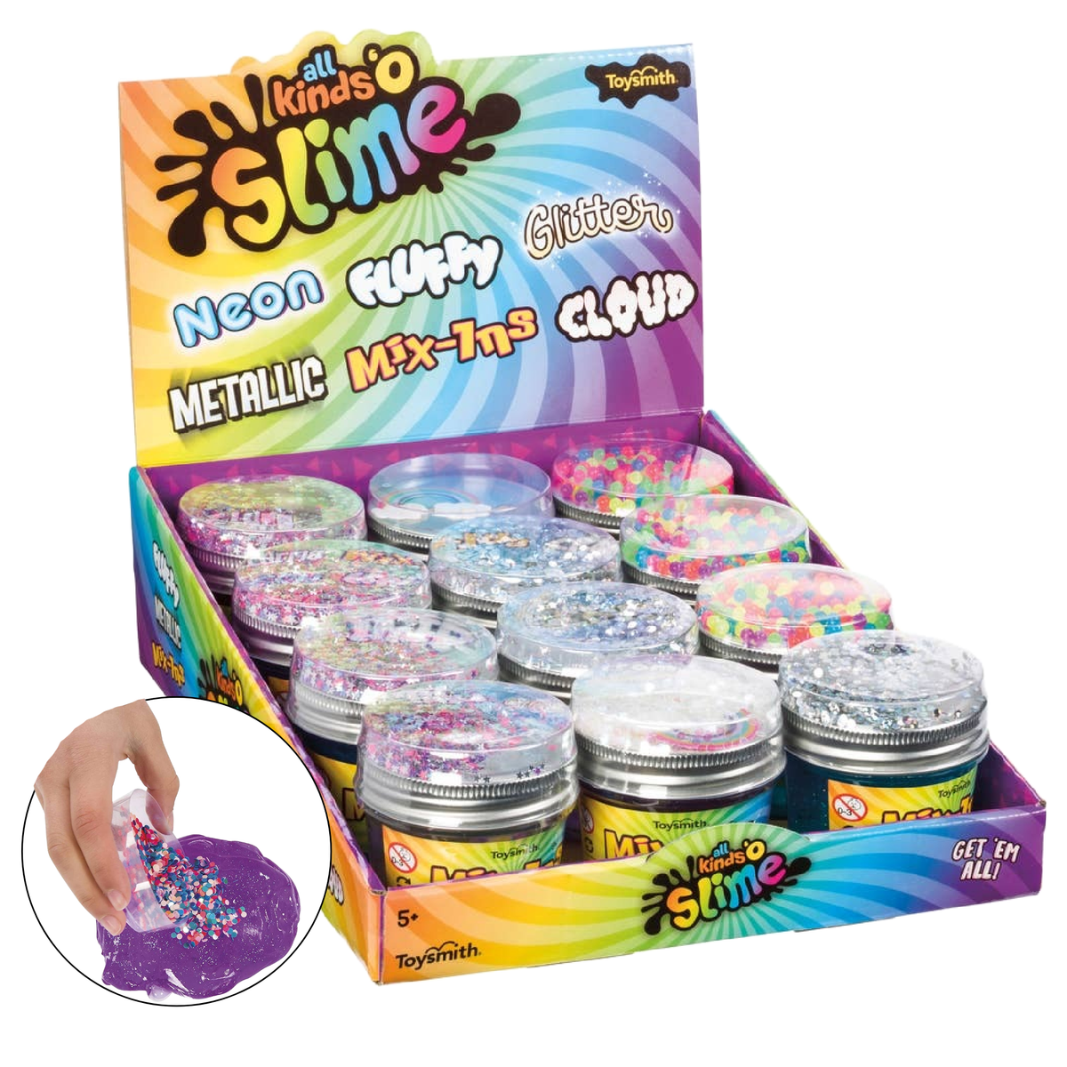 Toysmith - Mix-Ins Slime & Confetti Kit, Asst Styles/Colors, Party Gift
