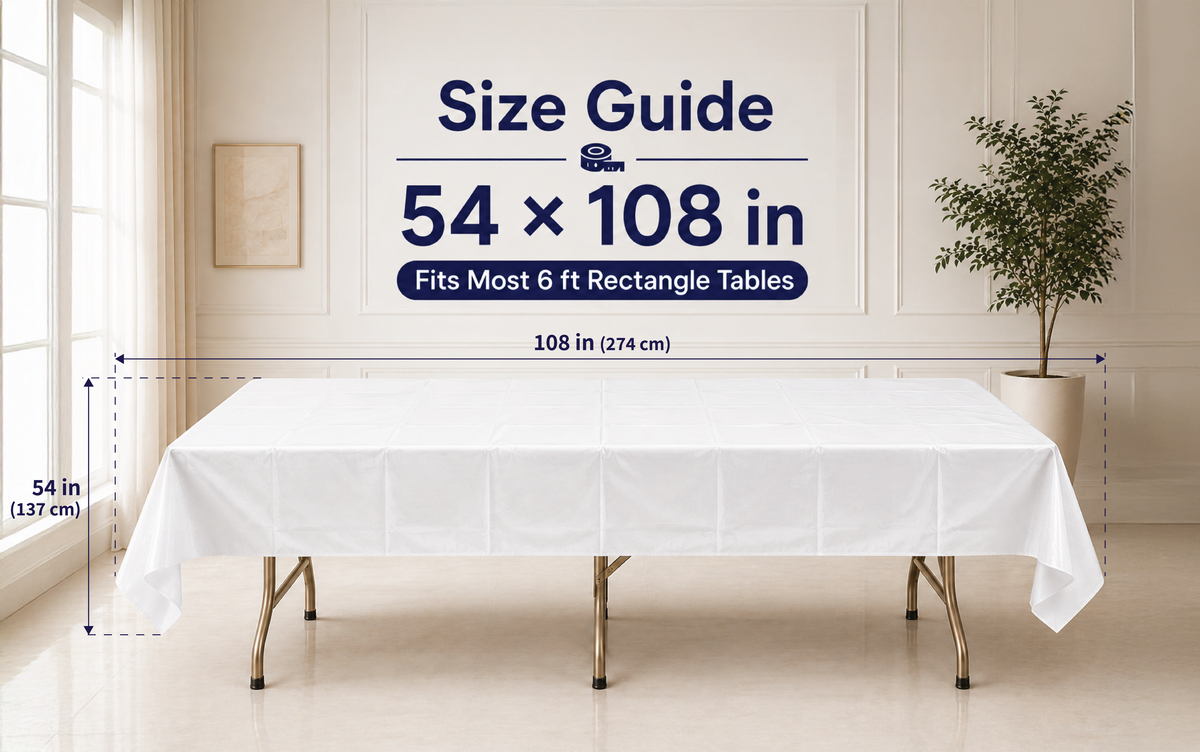 Angels Craft - Disposable Plastic Rectangle Tablecloth, 54 x 108 in: Blue