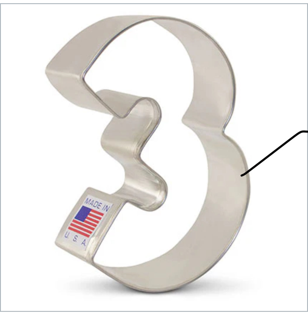Number 3 Cookie Cutter