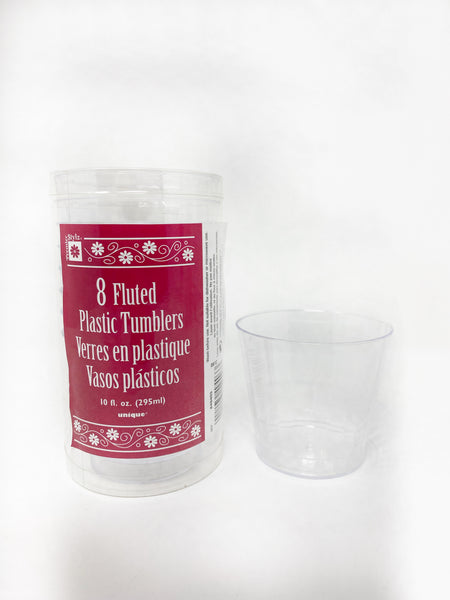 8 fluted Plastic Tumblers 10 fl oz