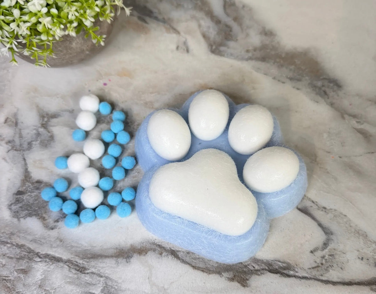 Squishy Toy - Giant Paw Taba -Blue/White or Yellow/White