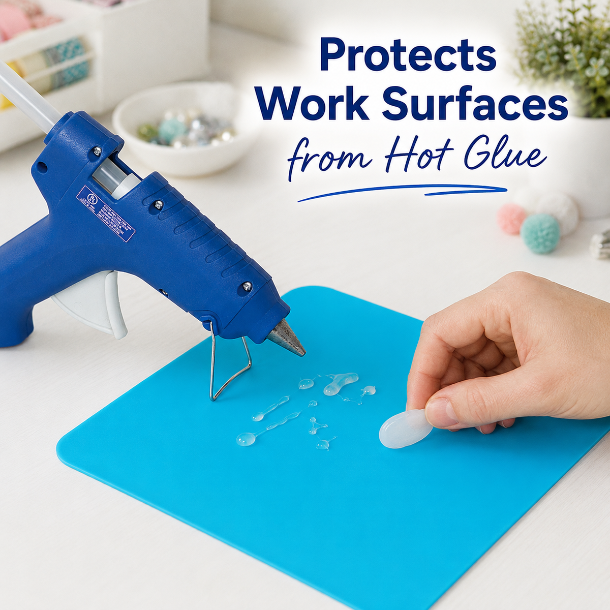 Angels Craft - Non-Stick Silicone Glue Gun Mat, 8 x 8 in