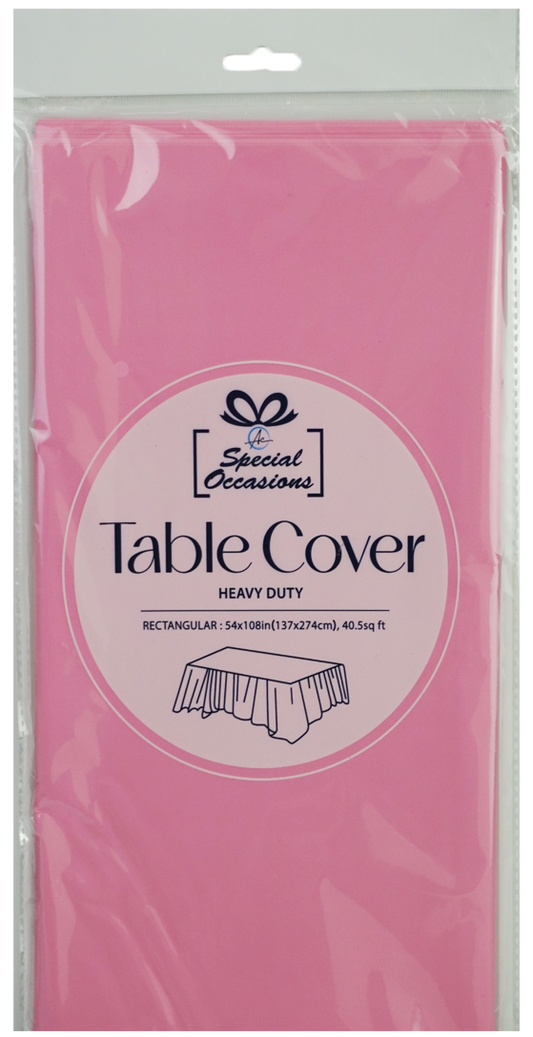 Angels Craft - Disposable Plastic Rectangle Tablecloth, 54 x 108 in: Light Pink