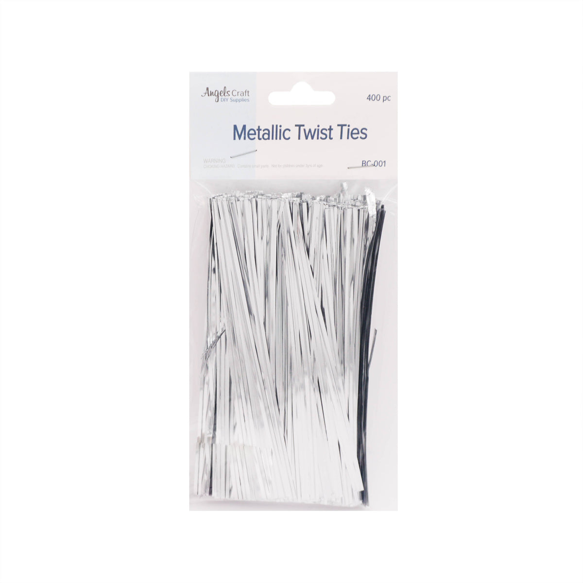 Angels Craft - Metallic Twist Ties (400-Count Pack): Silver