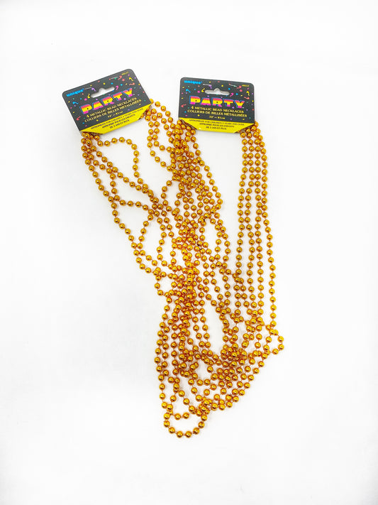 Metallic Bead Necklaces Orange 4ct
